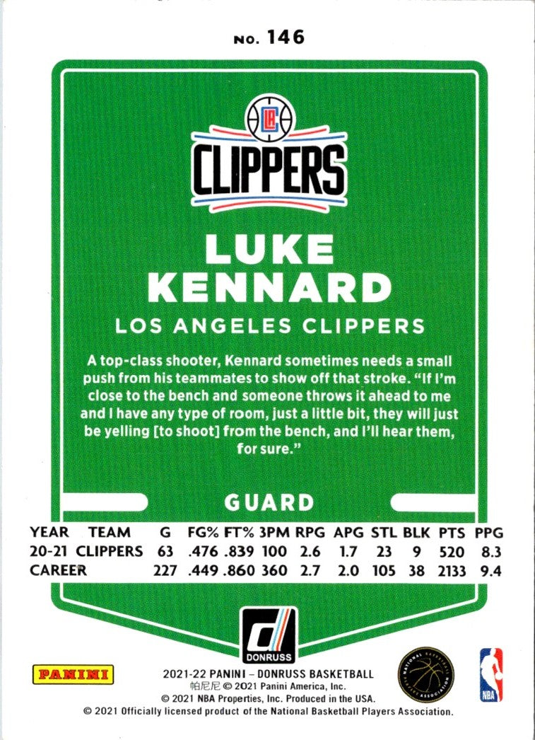 2021 Donruss Holo Red and Gold Laser Luke Kennard