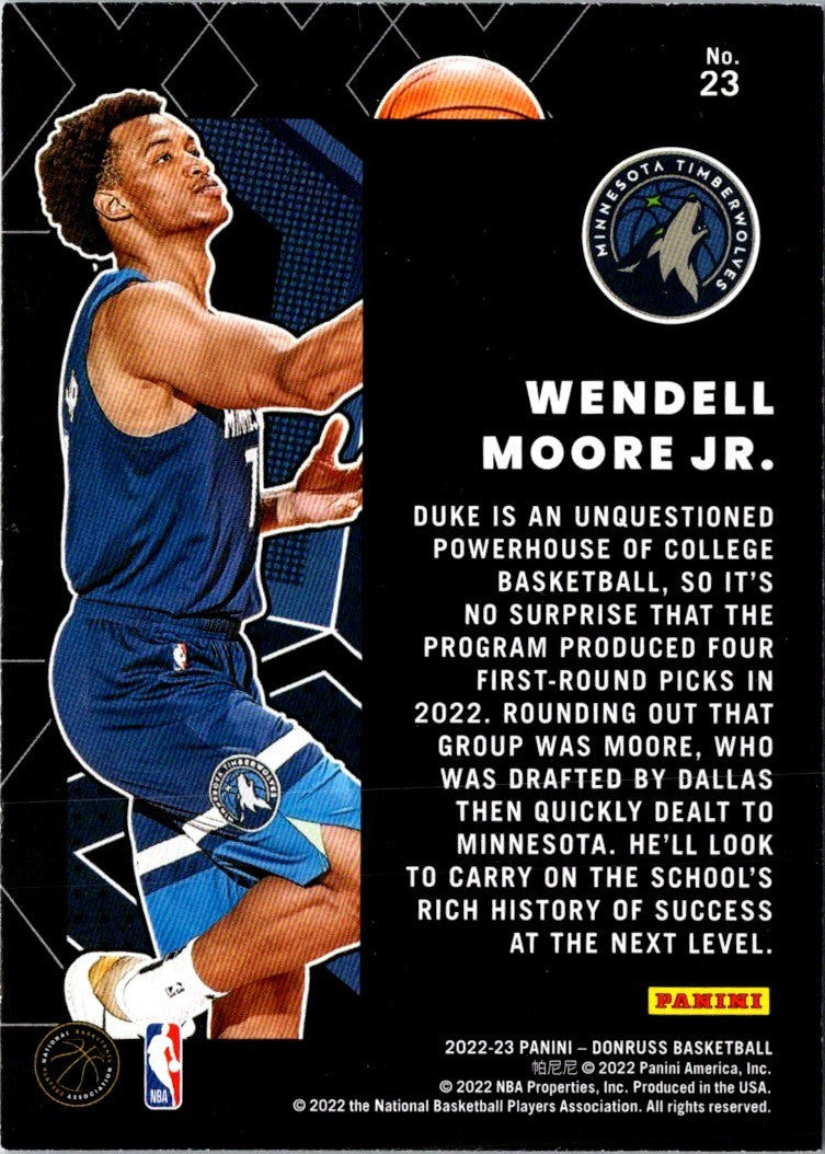 2022 Donruss Great X-Pectations Wendell Moore Jr.