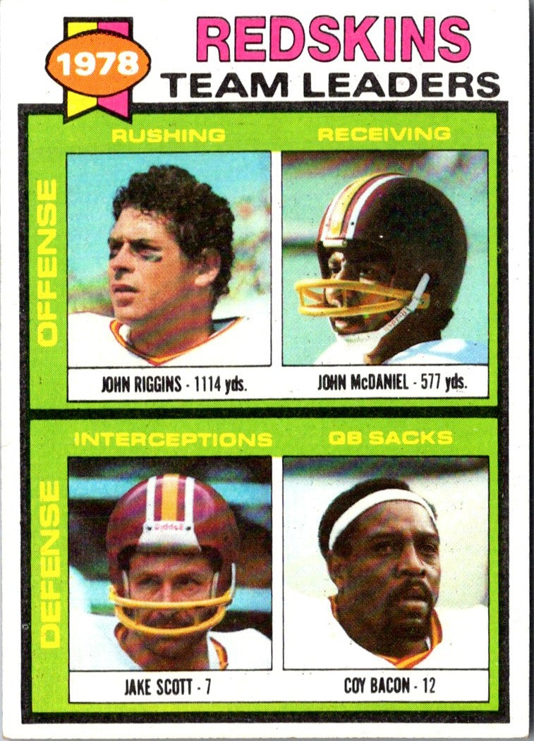 1979 Topps John Riggins/John McDaniel/Jake Scott/Coy Bacon