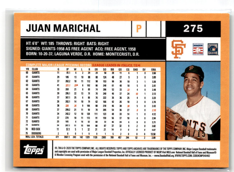 2020 Topps Archives Green Holo-Foil Juan Marichal