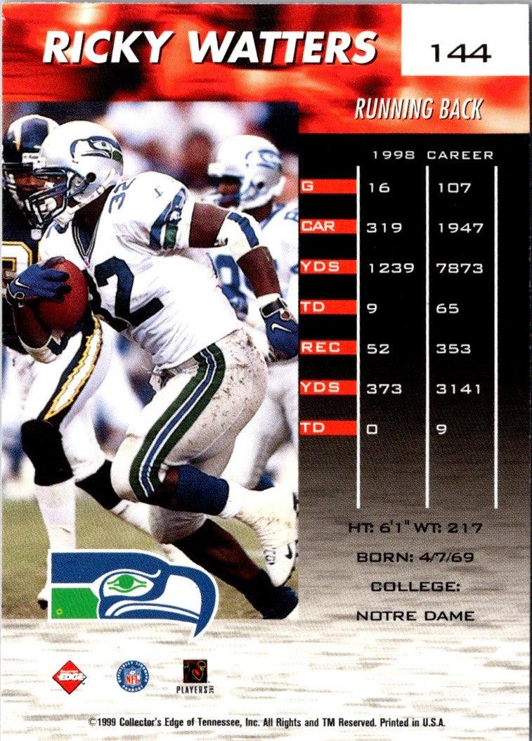 1999 Collector's Edge Fury Ricky Watters