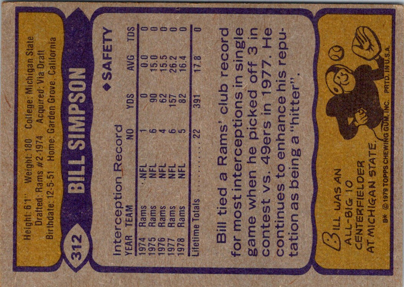 1979 Topps Bill Simpson