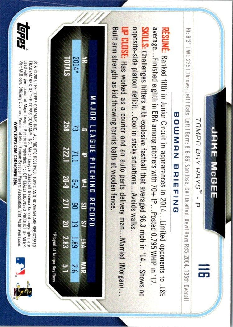 2015 Bowman Jake McGee