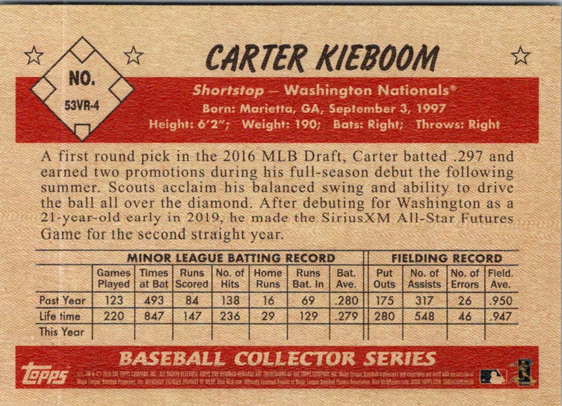 2019 Bowman Heritage Carter Kieboom