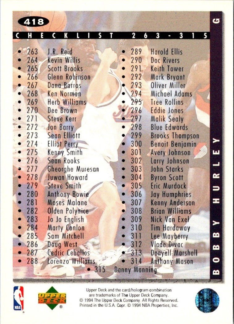 1994 Collector's Choice Silver Signatures Bobby Hurley