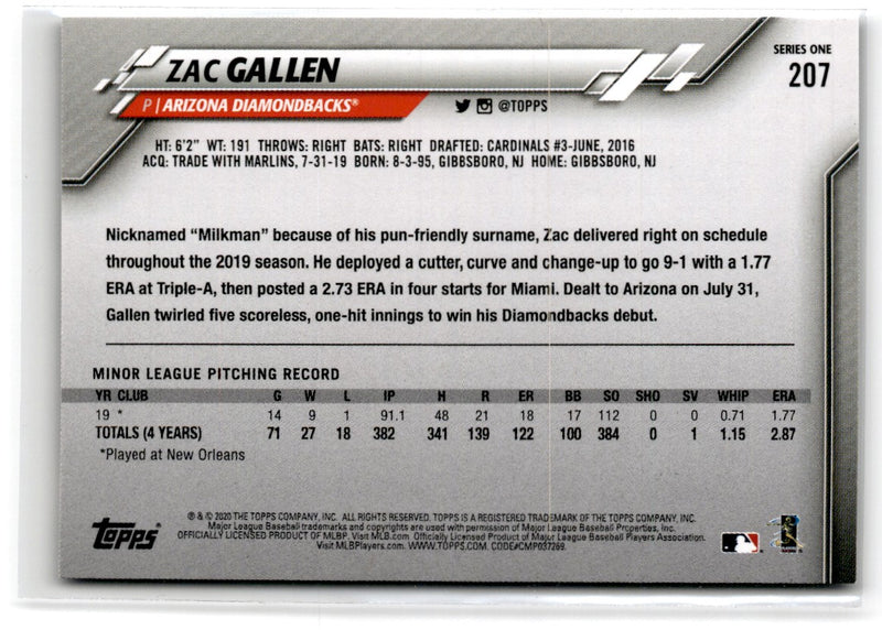 2020 Topps Zac Gallen