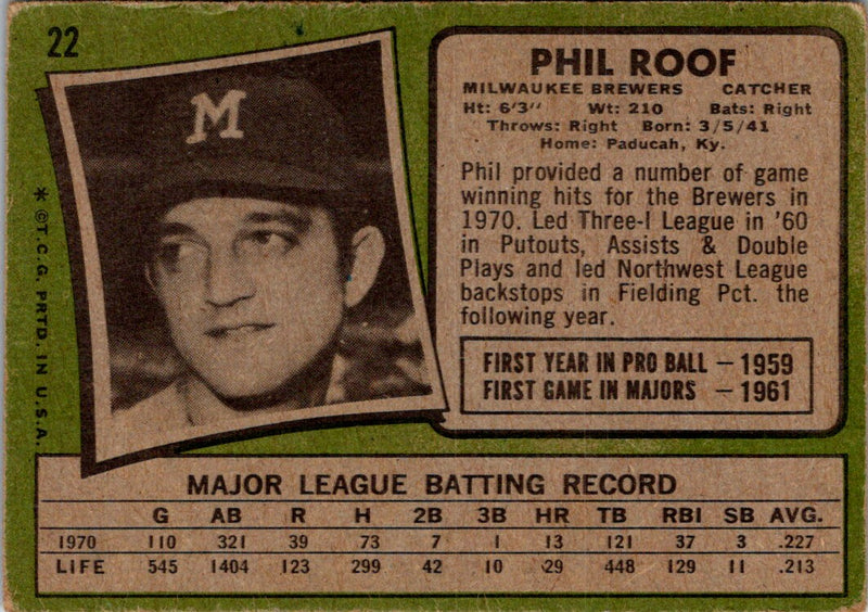 1971 Topps Phil Roof