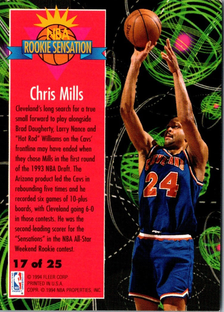 1994 Fleer Rookie Sensations Chris Mills