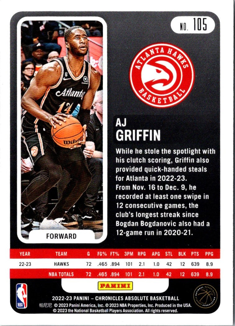 2022 Panini Chronicles AJ Griffin