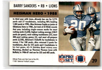 1990 Pro Set FACT Cincinnati Barry Sanders #1