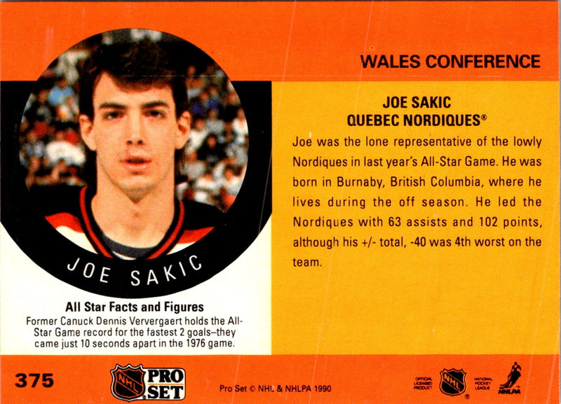 1990 Pro Set Joe Sakic