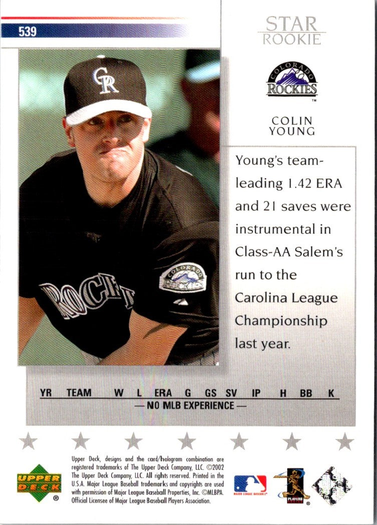 2002 Upper Deck Colin Young