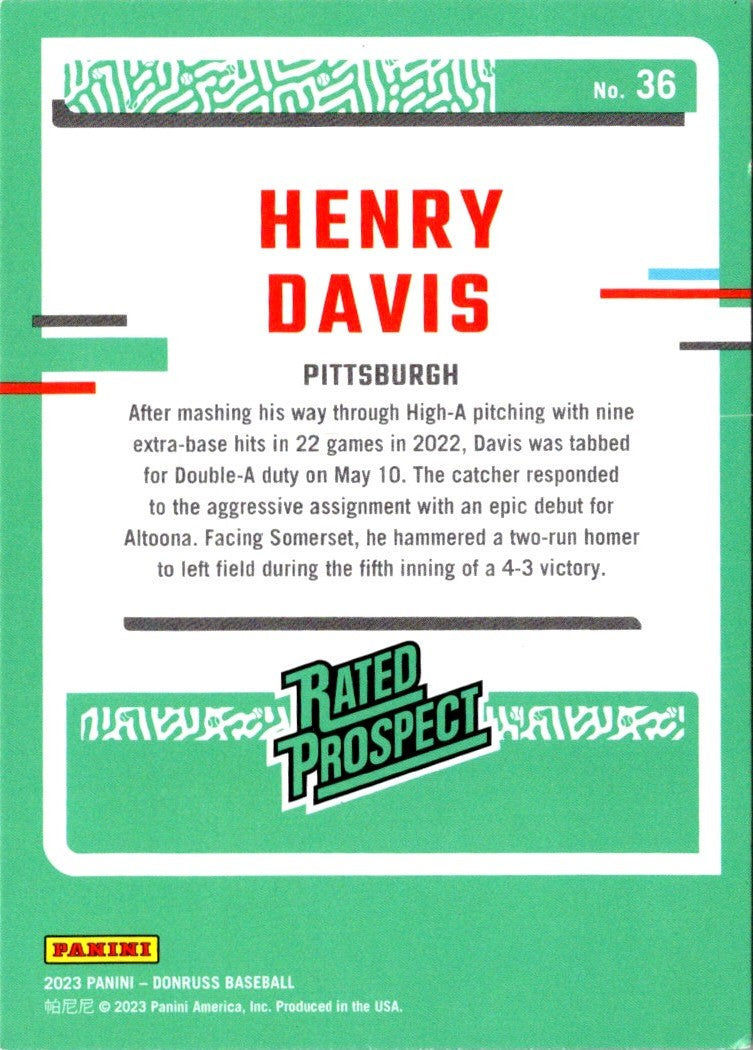 2023 Donruss Holo Orange Henry Davis