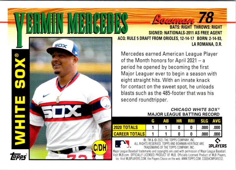 2021 Bowman Heritage Yermin Mercedes