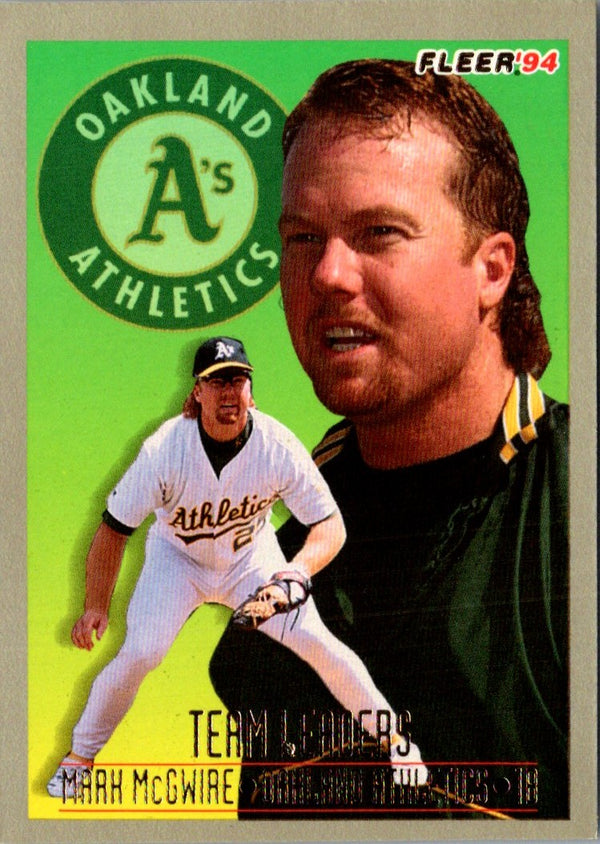 1994 Fleer Team Leaders Mark McGwire #11