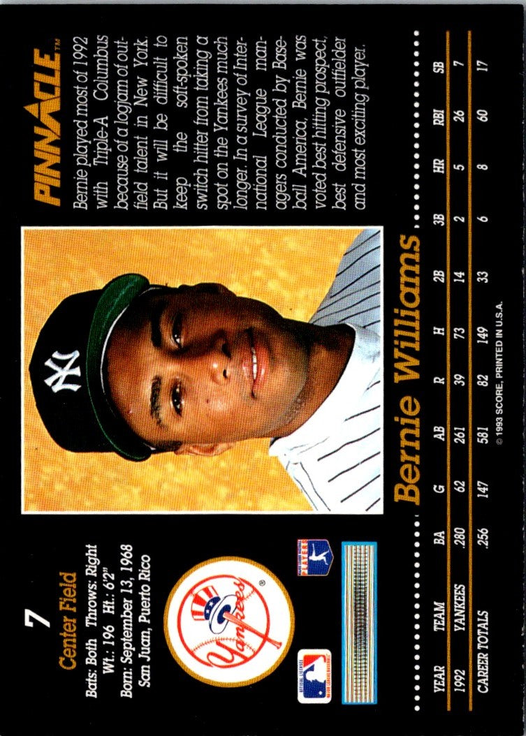 1993 Pinnacle Bernie Williams