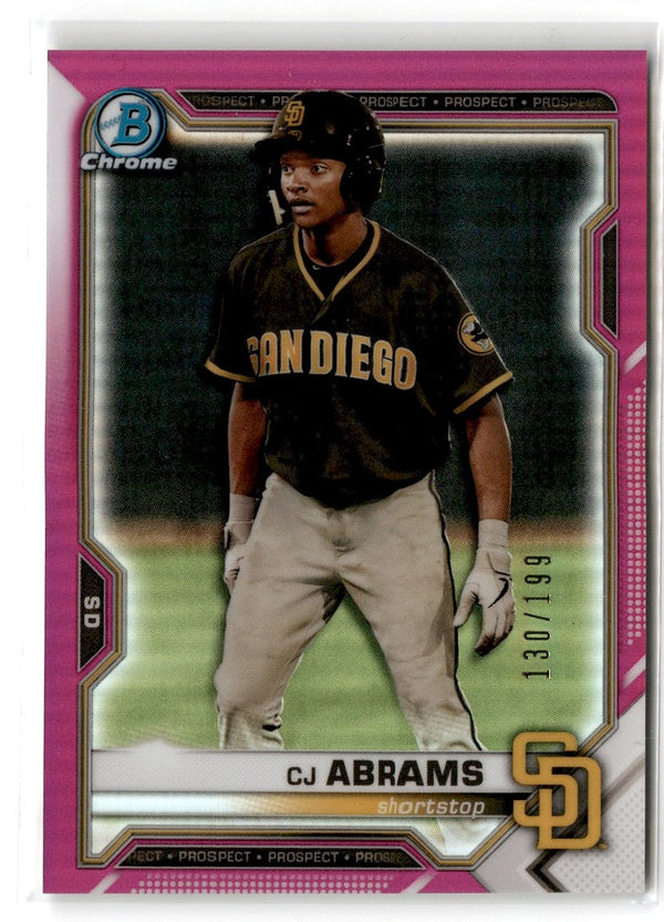 2021 Bowman Chrome Prospects Mojo Refractor Pink CJ Abrams #BCP-227 130/199