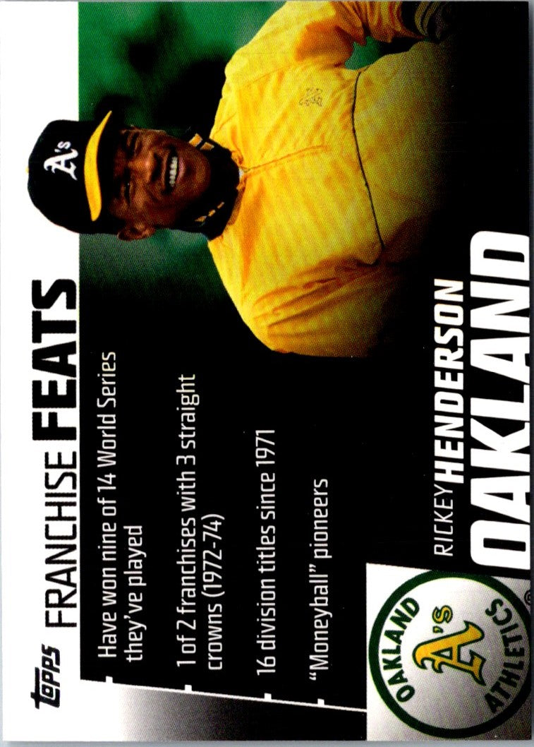 2019 Topps Franchise Feats Rickey Henderson