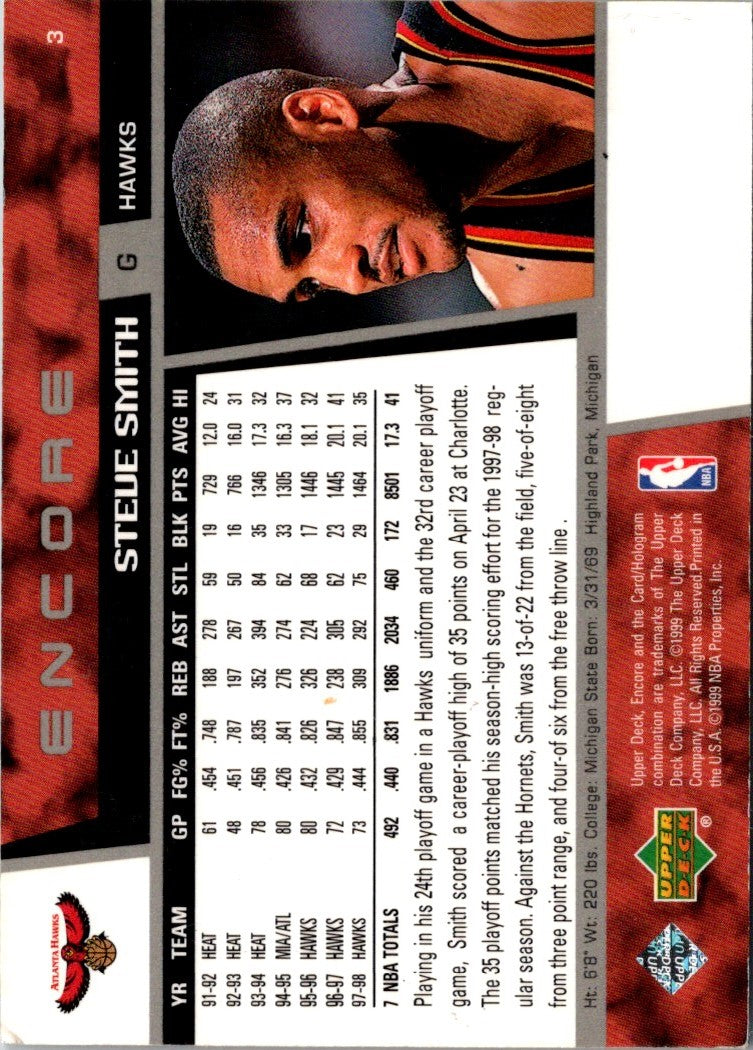 1999 Upper Deck Encore Steve Smith