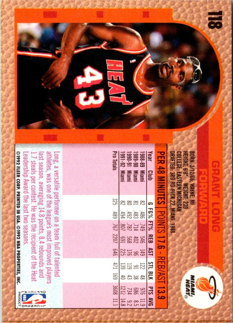 1992 Fleer Grant Long