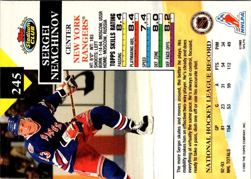 1993 Stadium Club Sergei Nemchinov