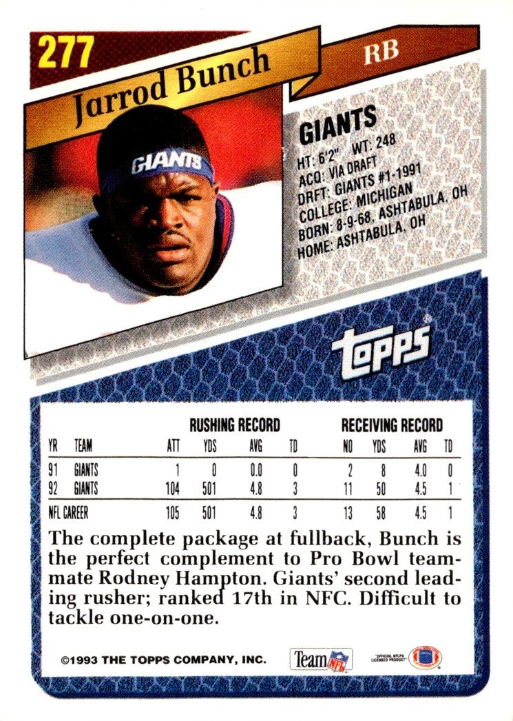 1993 Topps Jarrod Bunch