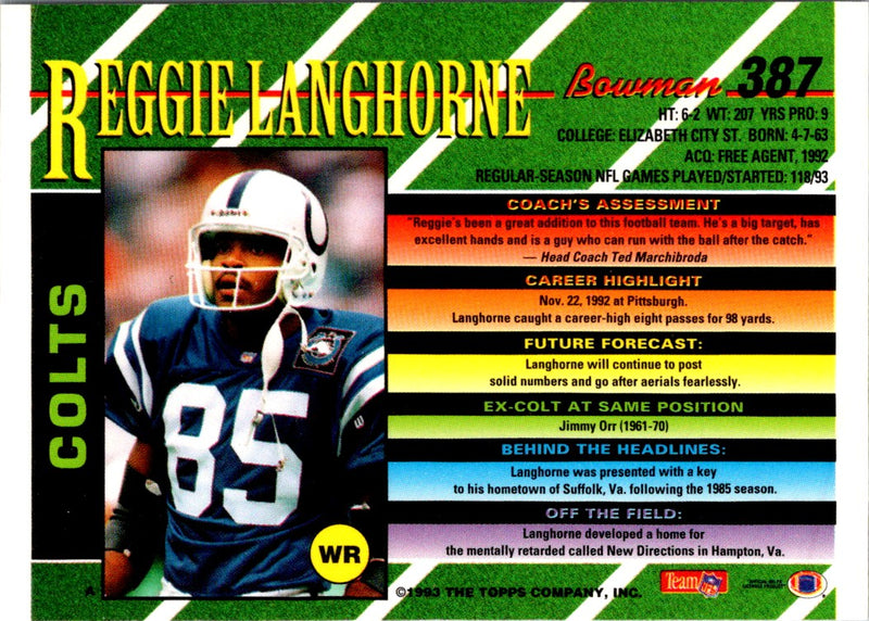 1993 Bowman Reggie Langhorne