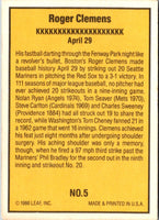 1986 Donruss Highlights Roger Clemens #5