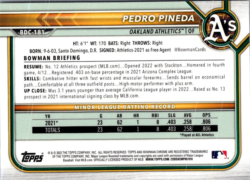 2021 Bowman Pedro Pineda