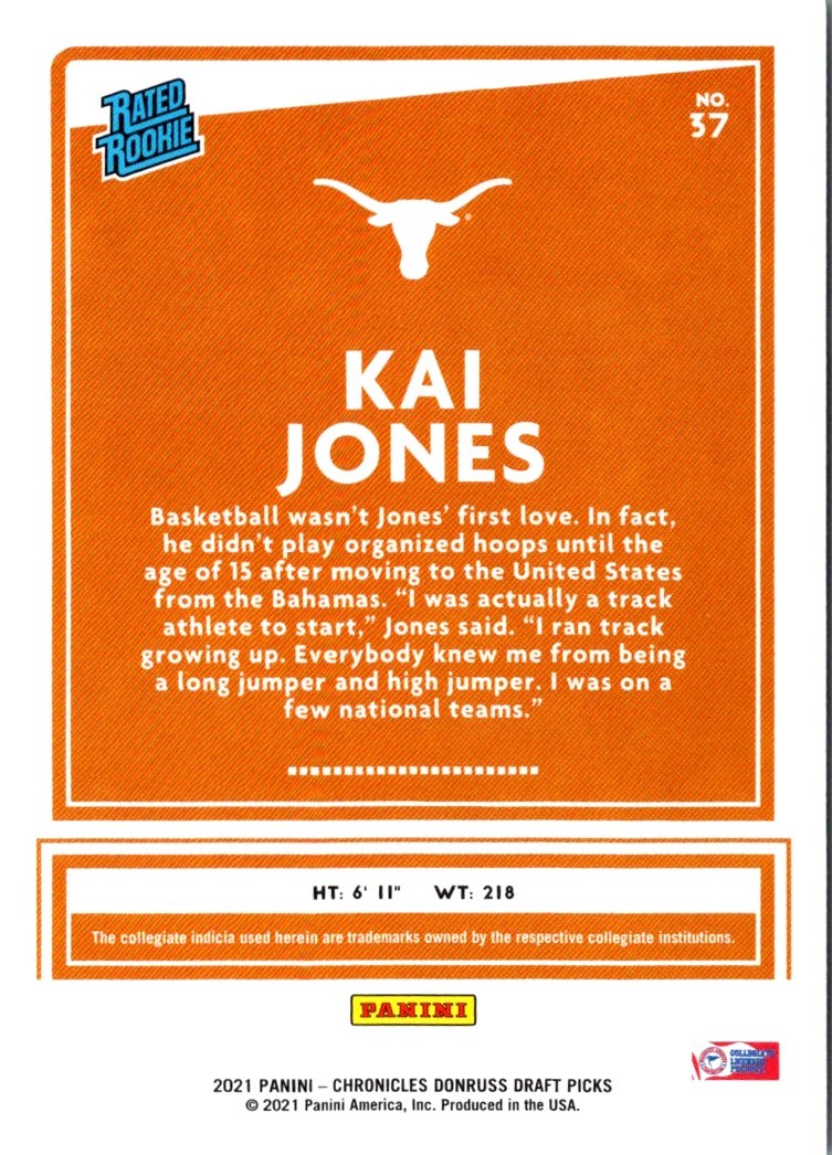 2021 Panini Chronicles Draft Picks Orange Kai Jones