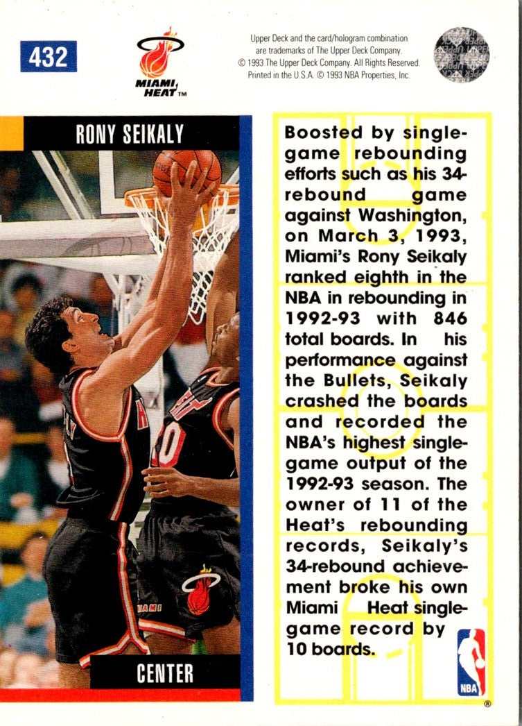 1993 Upper Deck Rony Seikaly