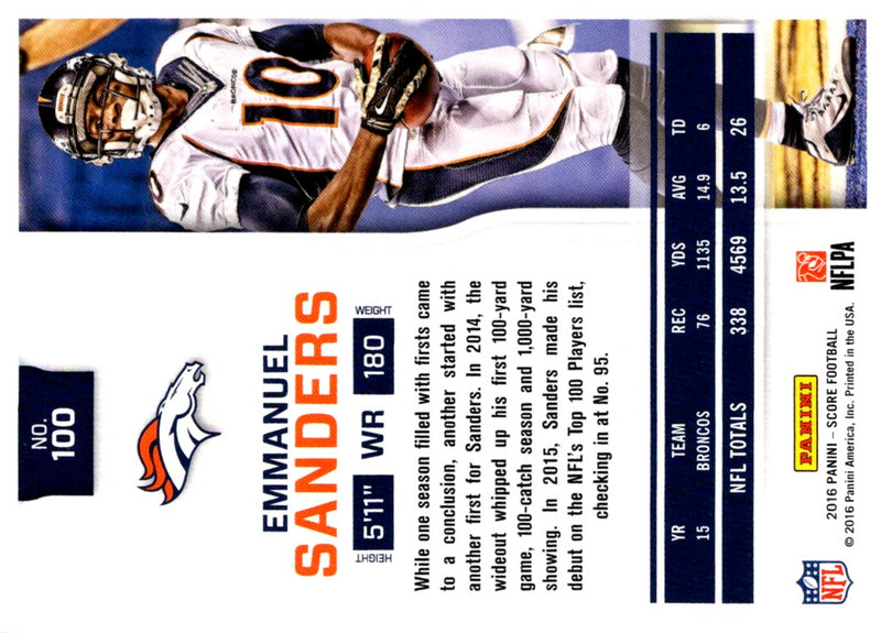 2016 Score Emmanuel Sanders