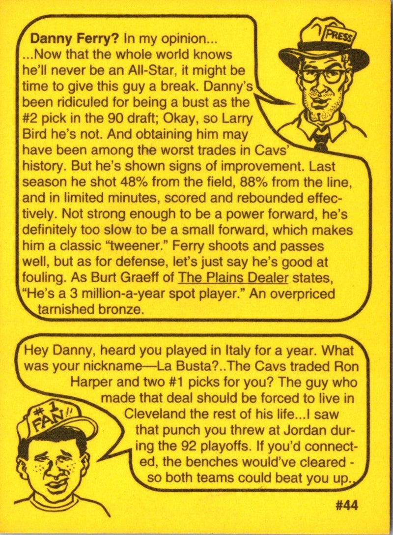 1993 First Amendment Publishing Skinnies Danny Ferry