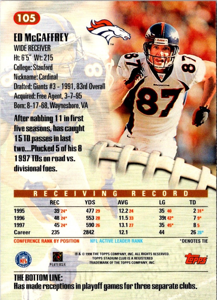 1998 Stadium Club Ed McCaffrey