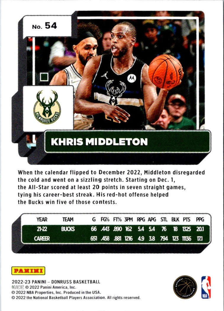 2022 Donruss Khris Middleton