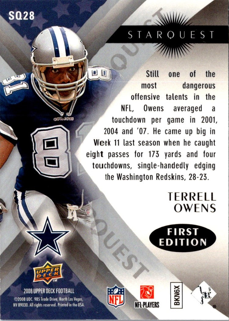 2008 Upper Deck StarQuest Rainbow Blue Terrell Owens