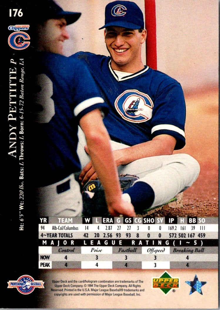 1995 Upper Deck Minors Future Stock Andy Pettitte