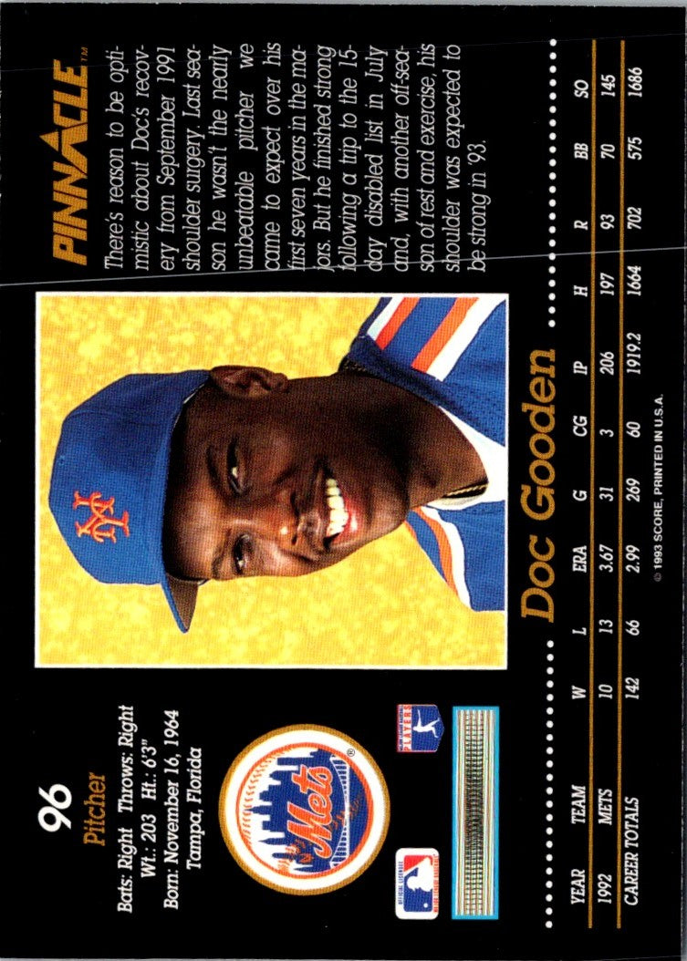 1993 Pinnacle Doc Gooden