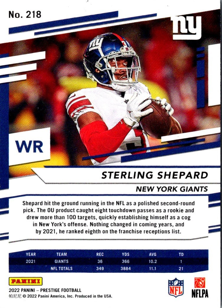 2022 Panini Prestige Sterling Shepard