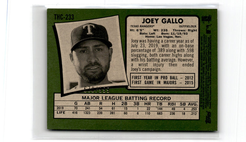 2020 Topps Heritage Spring Mega Box Chrome Exclusives Joey Gallo