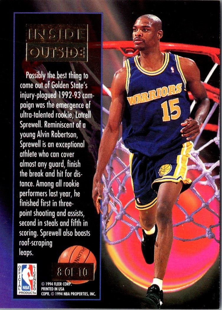 1993 Ultra Inside Outside Latrell Sprewell