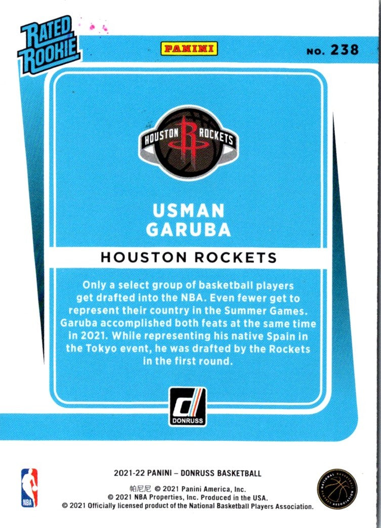 2021 Donruss Rated Rookies Usman Garuba