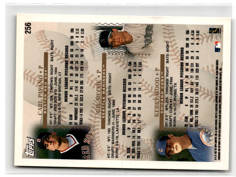 1998 Topps Kerry Wood/Carl Pavano/Gil Meche