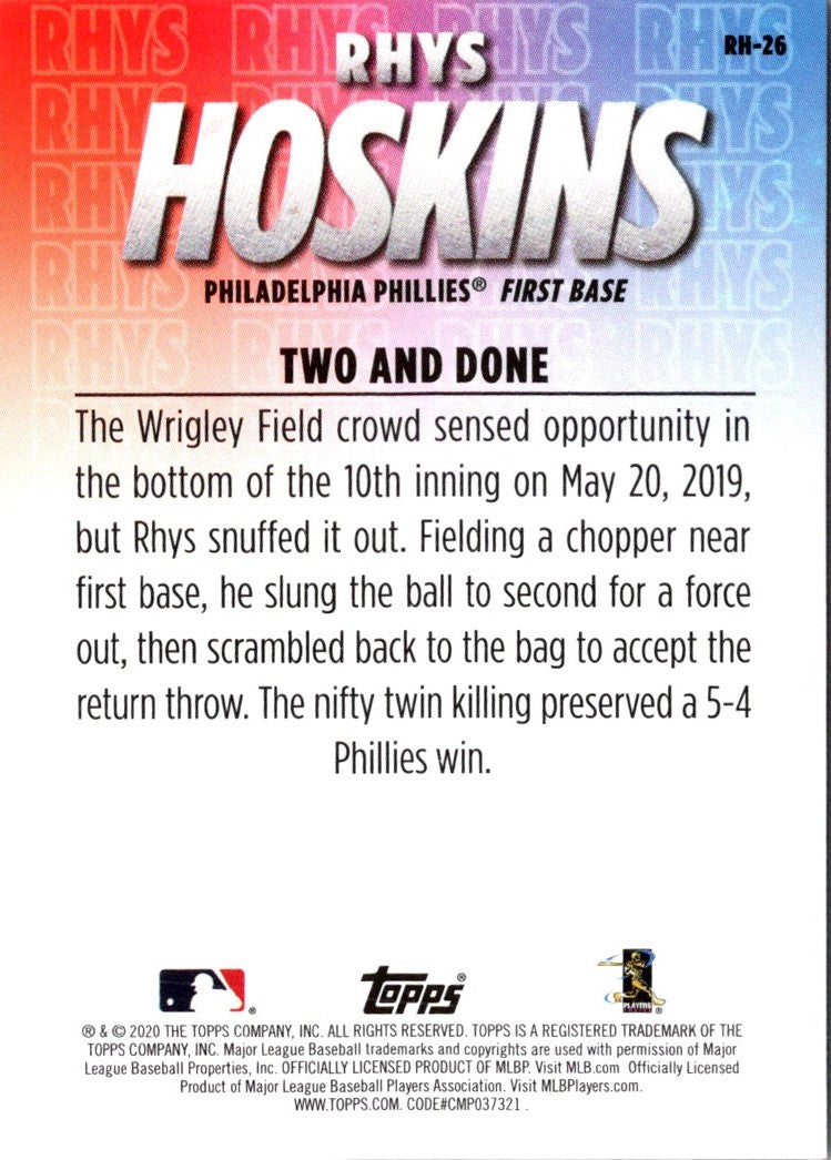 2020 Topps Player Highlights Rhys Hoskins Rhys Hoskins