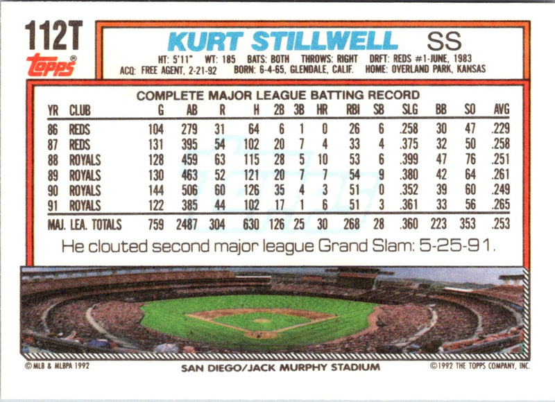 1992 Topps Traded Kurt Stillwell