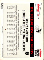 1992 Kellogg's Raisin Bran College Basketball Greats Kenny Anderson #1