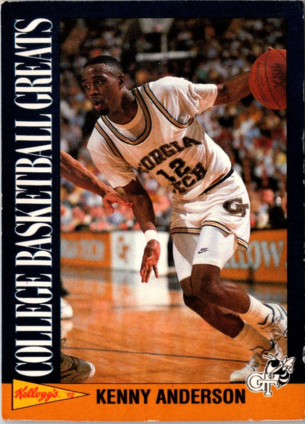 1992 Kellogg's Raisin Bran College Basketball Greats Kenny Anderson #1