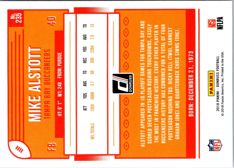 2018 Donruss Mike Alstott