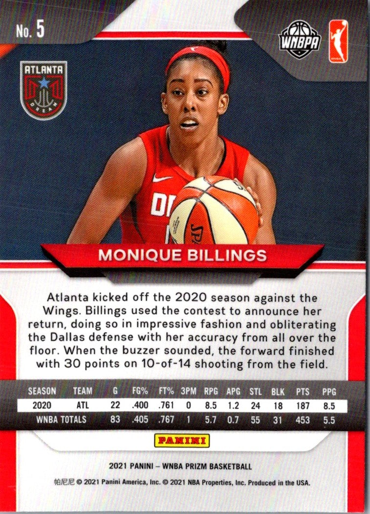 2021 Panini Prizm WNBA Prizms Ruby Wave Monique Billings