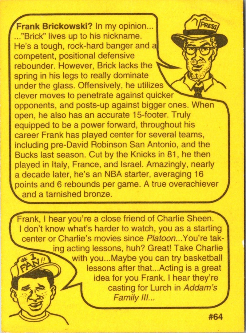 1993 First Amendment Publishing Skinnies Frank Brickowski